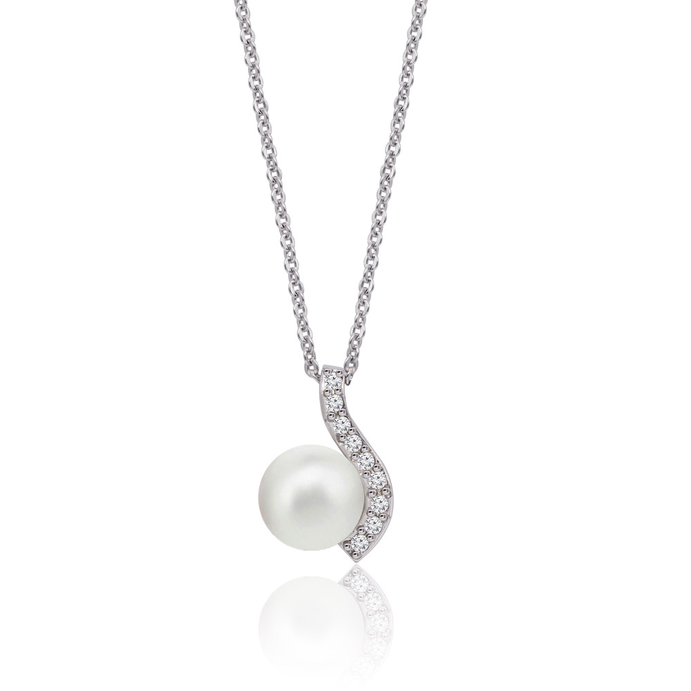 Curved Wave Pearl Trendy Necklace